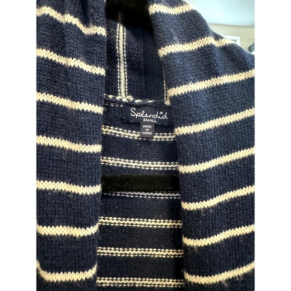 Splendid wool stripe long cardigan duster - Picture 2 of 4